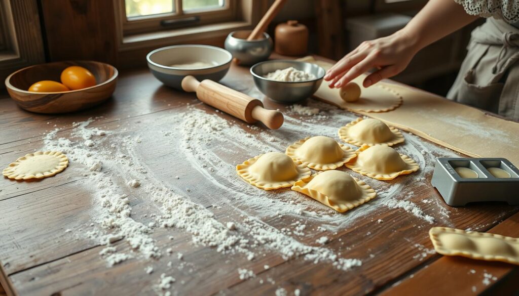 Teigzubereitung für Ravioli