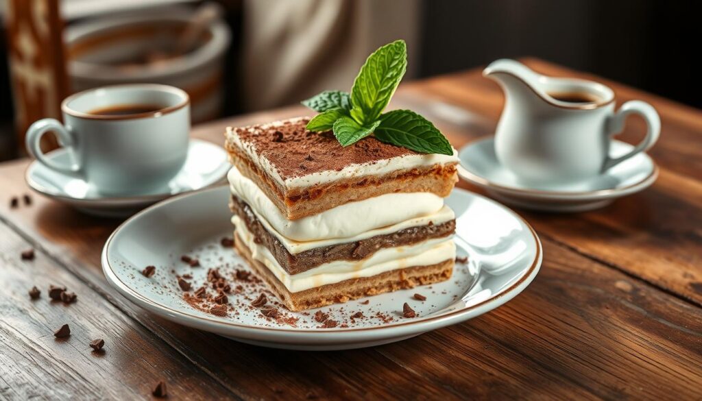 Tiramisu anrichten