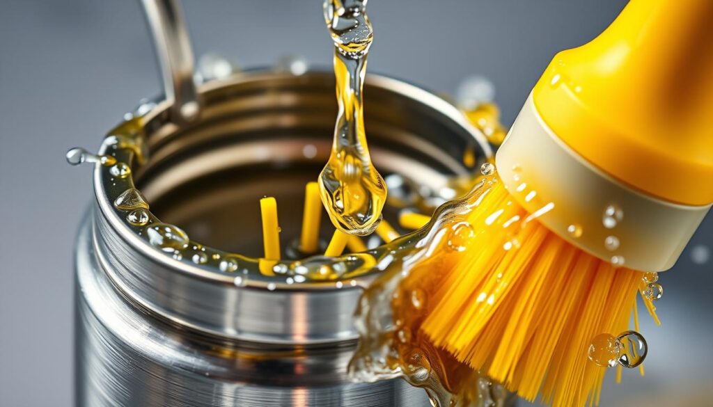 mechanische Reinigung mit Spülbürste